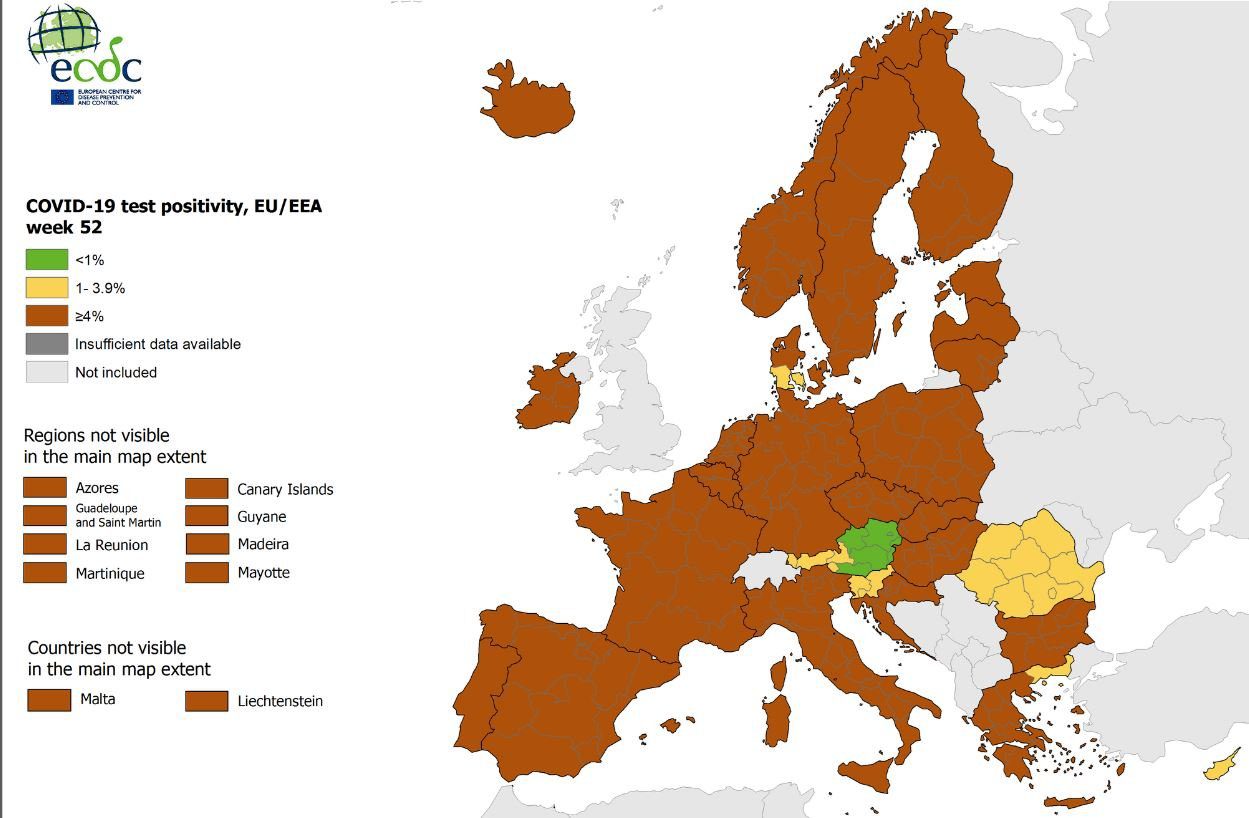 Χάρτες ECDC: Στο βαθύ κόκκινο η Ελλάδα και η Ευρώπη