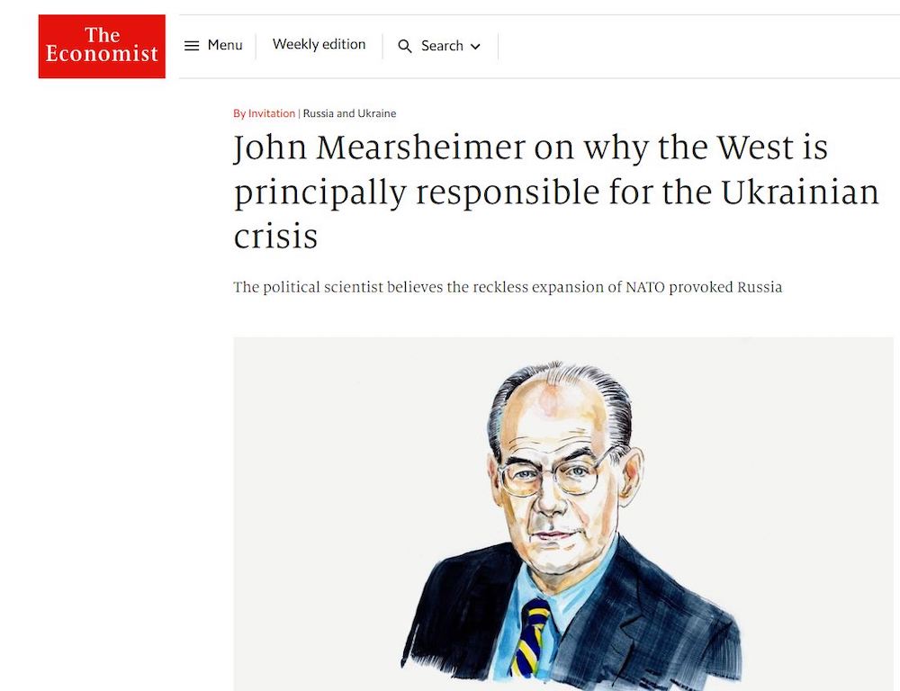 Μερσχάιμερ στον Economist: Οι ευθύνες της Δύσης για τον πόλεμο στην Ουκρανία