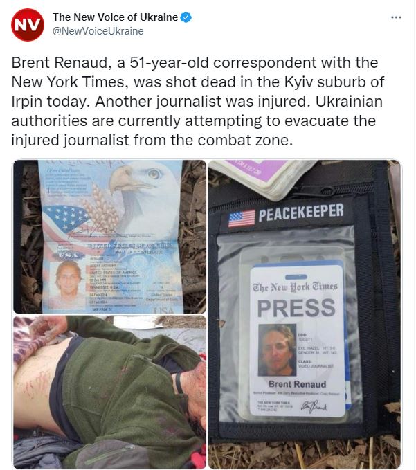 Κίεβο: Σκοτώθηκε Αμερικανός δημοσιογράφος