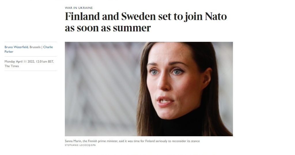 TheTimes NATO Finland Sweden