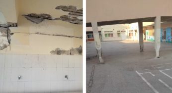 Σοκαριστικές εικόνες σχολείου στην Κόρινθο – Ζήτημα χρόνου να πέσει στα κεφαλιά των μαθητών