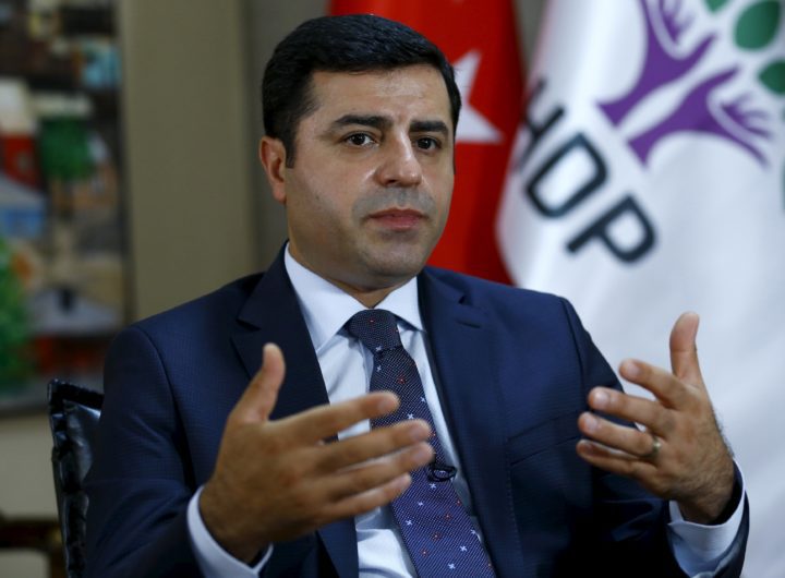 REFILE - CORRECTING MONTHThe leader of Turkey's pro-Kurdish opposition Peoples' Democratic Party (HDP) Selahattin Demirtas answers a question during an interview with Reuters in Ankara, Turkey, July 30, 2015. The main aim of Turkey's recent military operations in northern Syria is to prevent Kurdish territorial unity and not to combat Islamic State, the leader of Turkey's pro-Kurdish opposition HDP said on Thursday. Selahattin Demirtas told Reuters in an interview that the ruling AK Party was dragging the country into conflict in revenge for losing its majority in a June 7 general election, when the HDP entered parliament as a party for the first time. To match Interview MIDEAST-CRISIS/TURKEY-KURDS   REUTERS/Umit Bektas