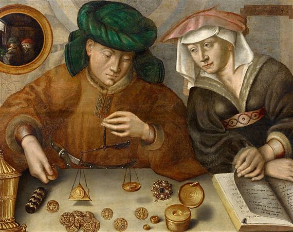 «Οι Χρηματιστές» έργο του Φλαμανδού ζωγράφου Marinus van Reymerswaele (1490-1567)