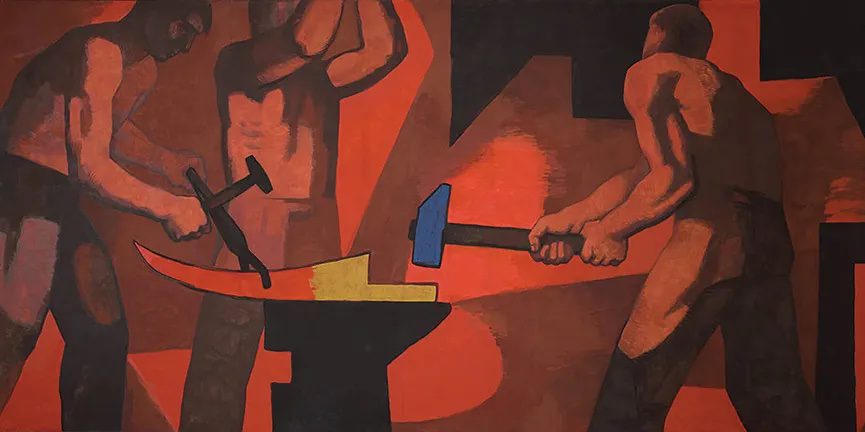 Wojciech Fangor: Forging the Scythes, 1954, Μουσείο Βαρσοβίας